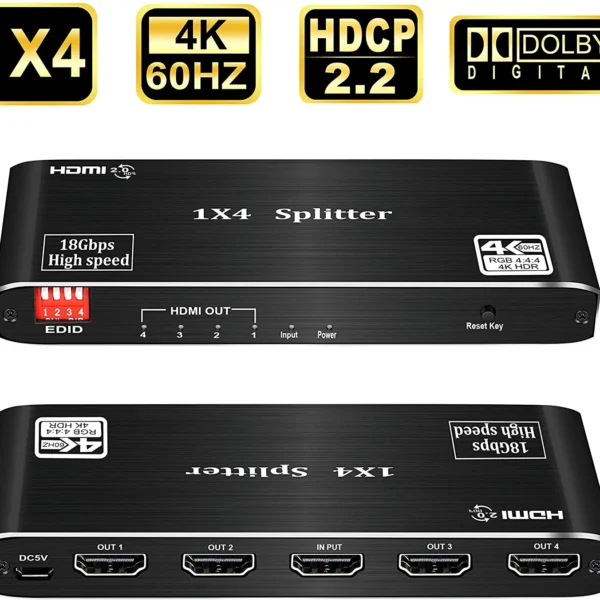 3D 4K HDMI Splitter 1 in 4 out 60Hz